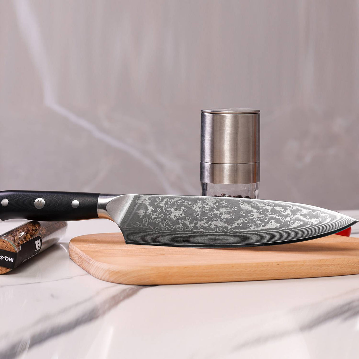 SHAN ZU 8.00" Blade Damascus Chef Knife | Best Chef Cooking Knives | 67 Layers Damascus Steel + G10 Handle