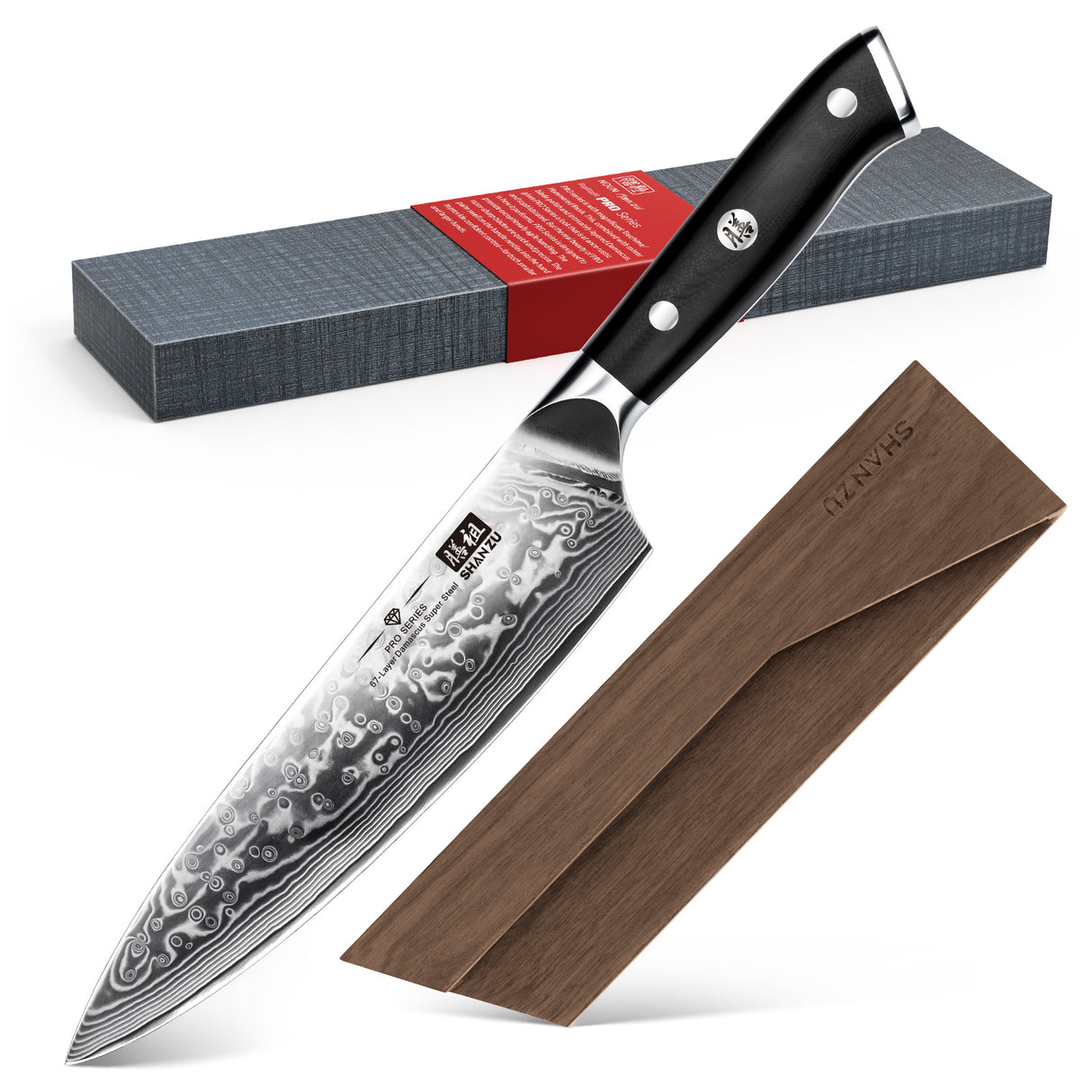 SHANZU | PRO Damascus Chef Knife+Magnetic Knife Sheath