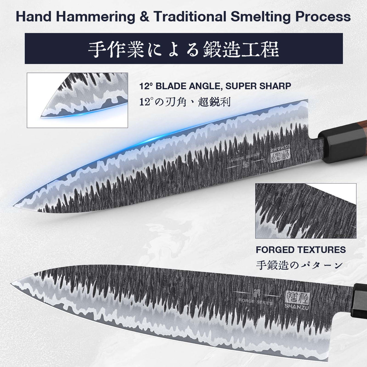 Forge Series | 8" Forged Black Damascus Chef Knife+Magnetic Knife Sheath