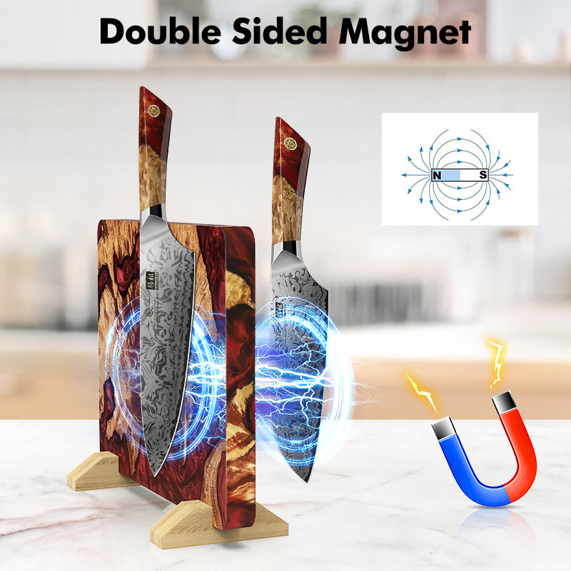 White Tiger Series | 5-Piece Kitchen Knife Set + MAGNETIC KNIFE BLOCK