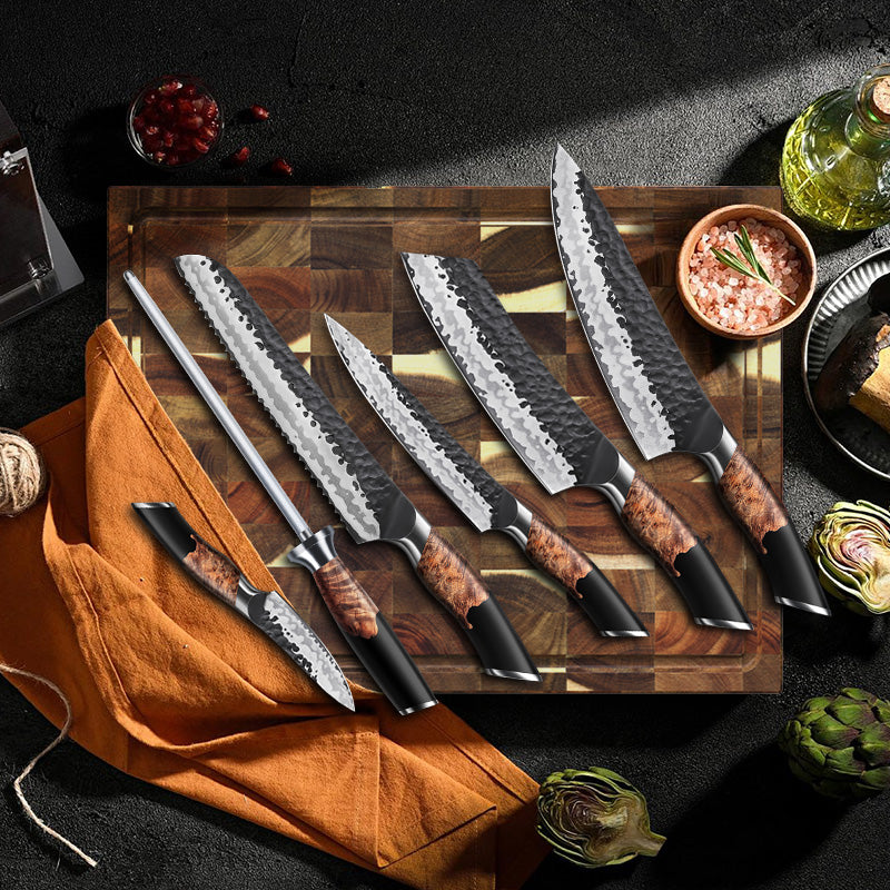 SHAN ZU Tengu Series | 7-Piece Kitchen Knife Set + 30 cm Magnetic Knife Holder