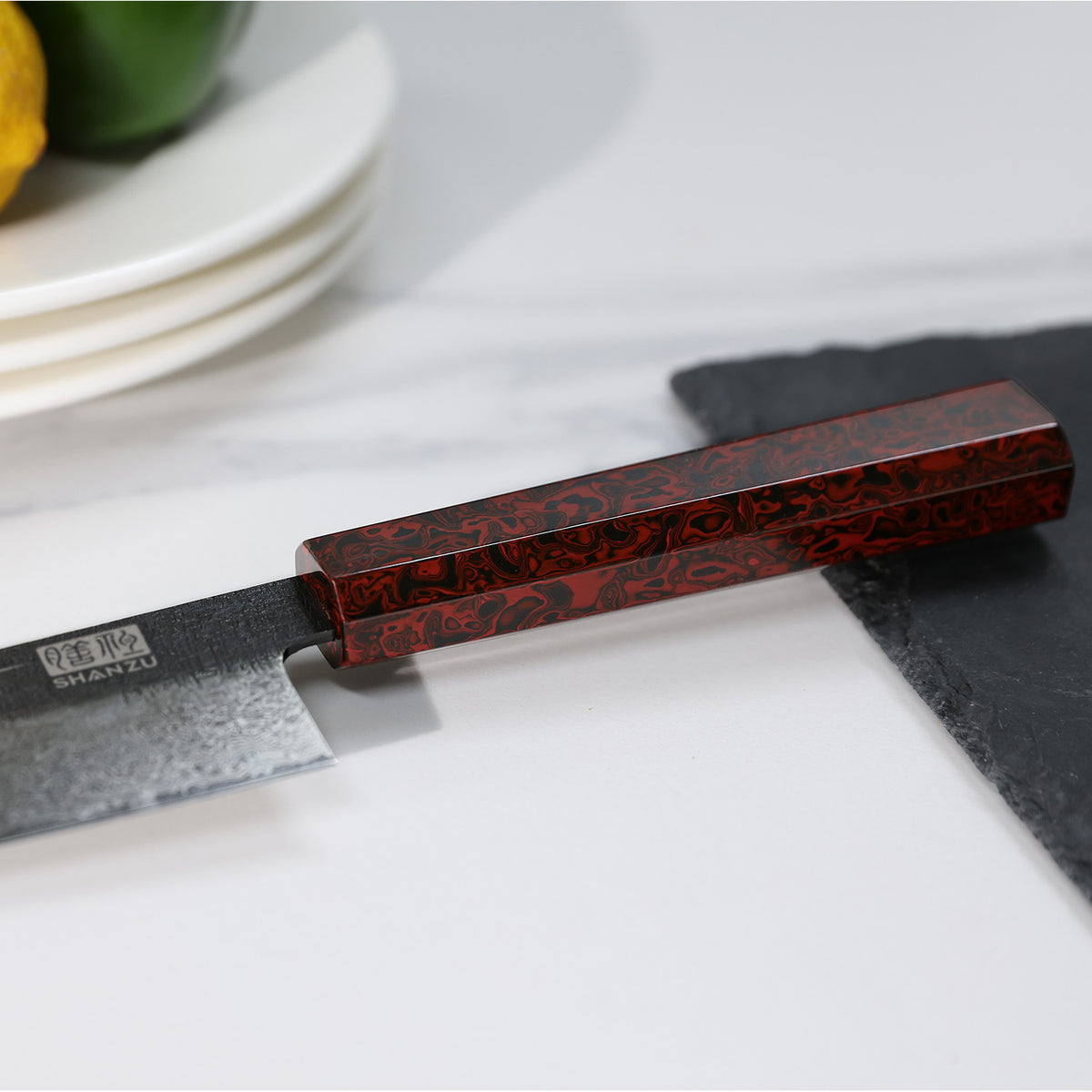 SHAN ZU GUREN | 8" Forged Black Damascus Chef Knife+Magnetic Knife Sheath