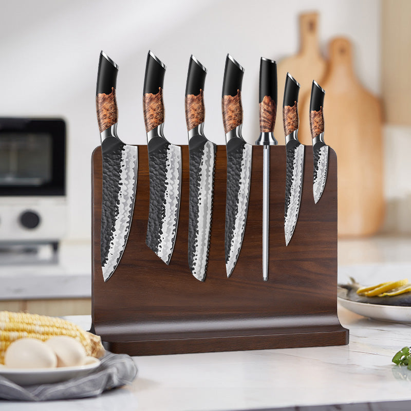 SHAN ZU Tengu Series | 7-Piece Kitchen Knife Set + 30 cm Magnetic Knife Holder