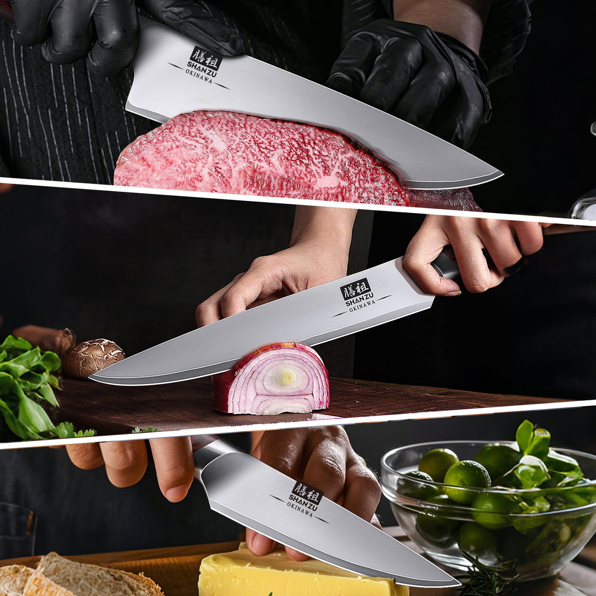 SHAN ZU Set of 3 Japanese knives | OKINAWA Series