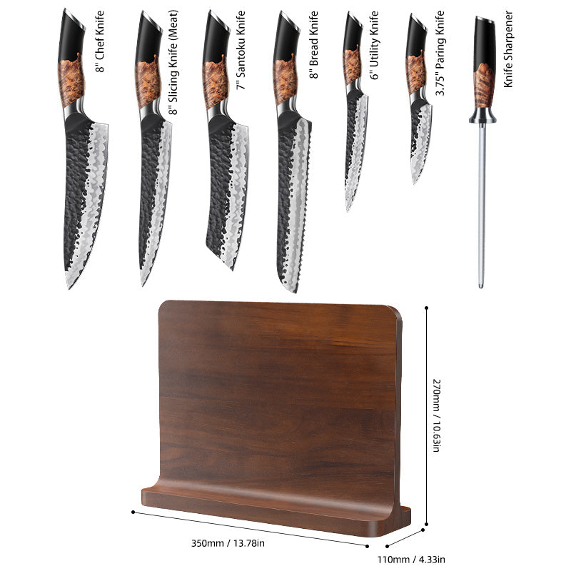 SHAN ZU Tengu Series | 7-Piece Kitchen Knife Set + 30 cm Magnetic Knife Holder