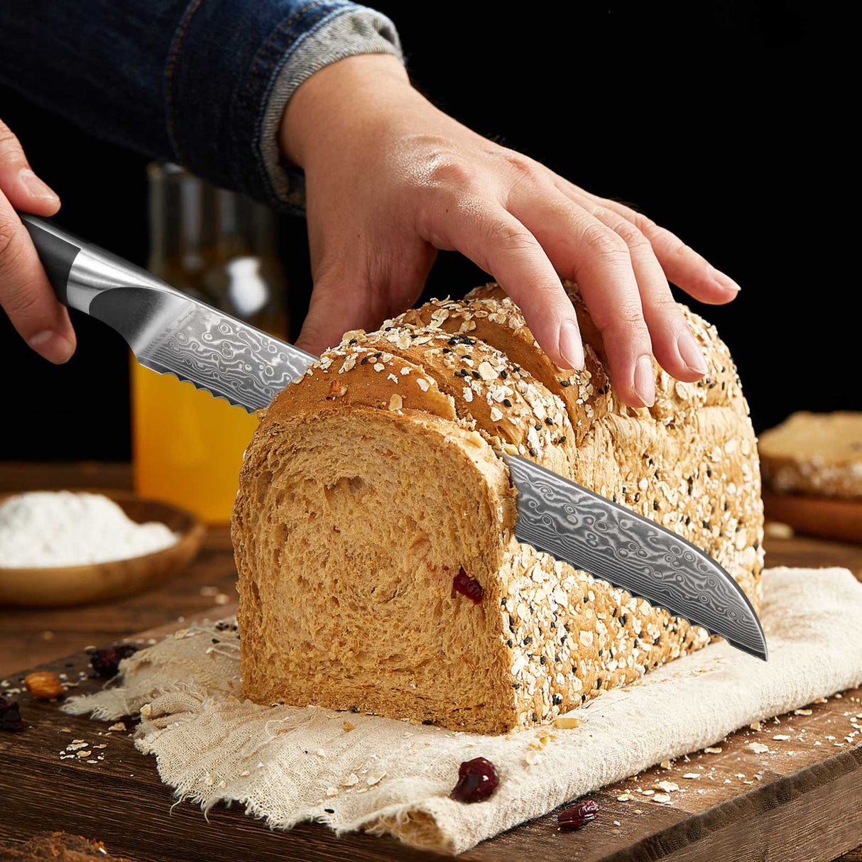 SHAN ZU PRO Damascus Bread Knife