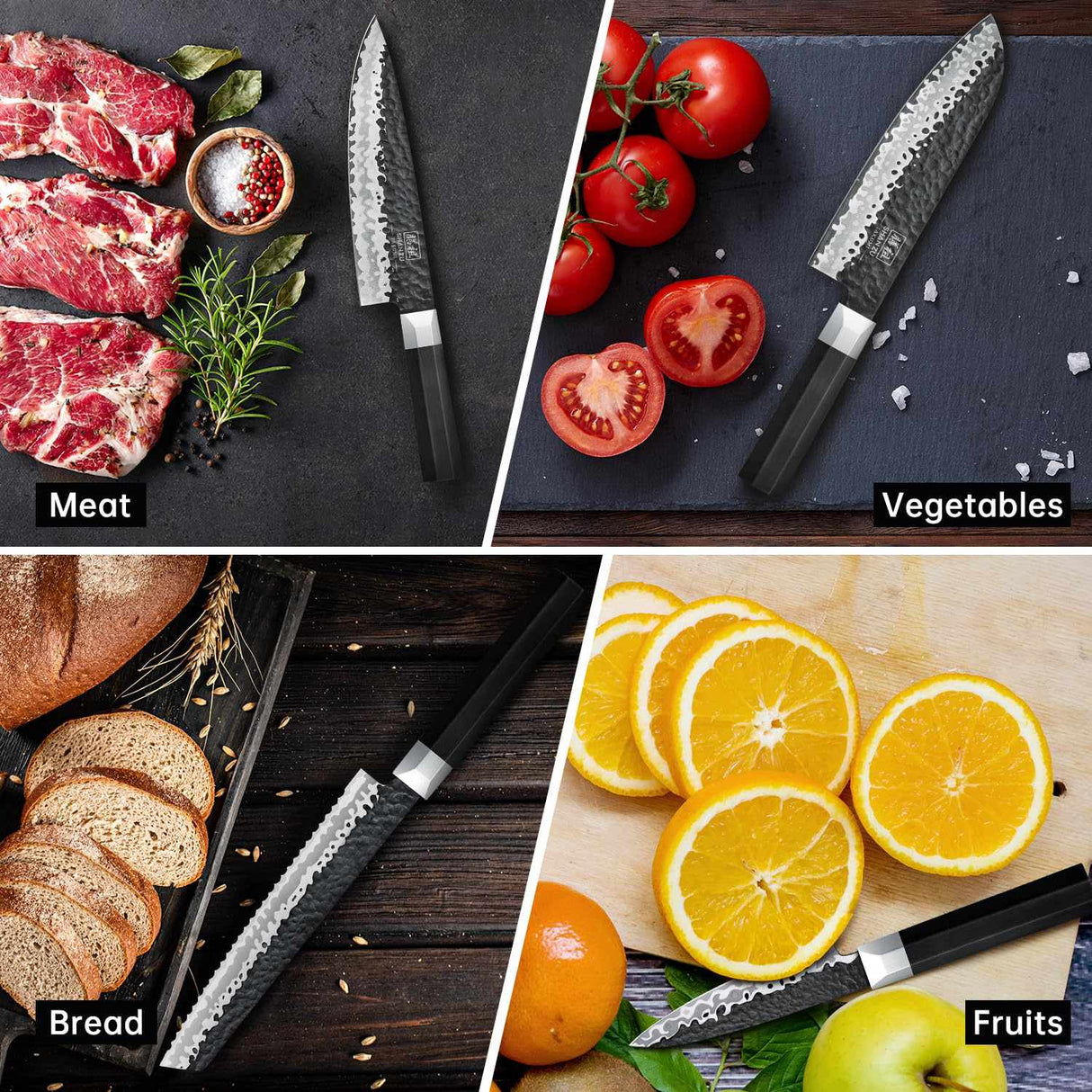 Takumi Series 7-Piece Knife Block Set, Japanese Steel Knife Core, G10 Fiberglass Handle