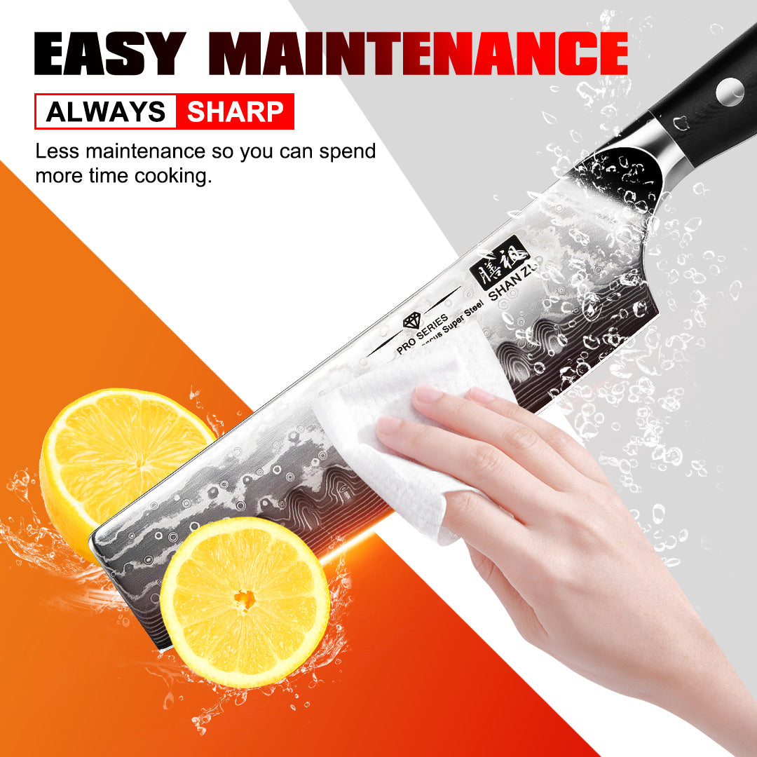 Pro Series Damascus Nakiri Knife | SHAN ZU Knvies