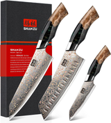 SHAN ZU Venus Series | 3-Piece Copper-Damascus Knife Set