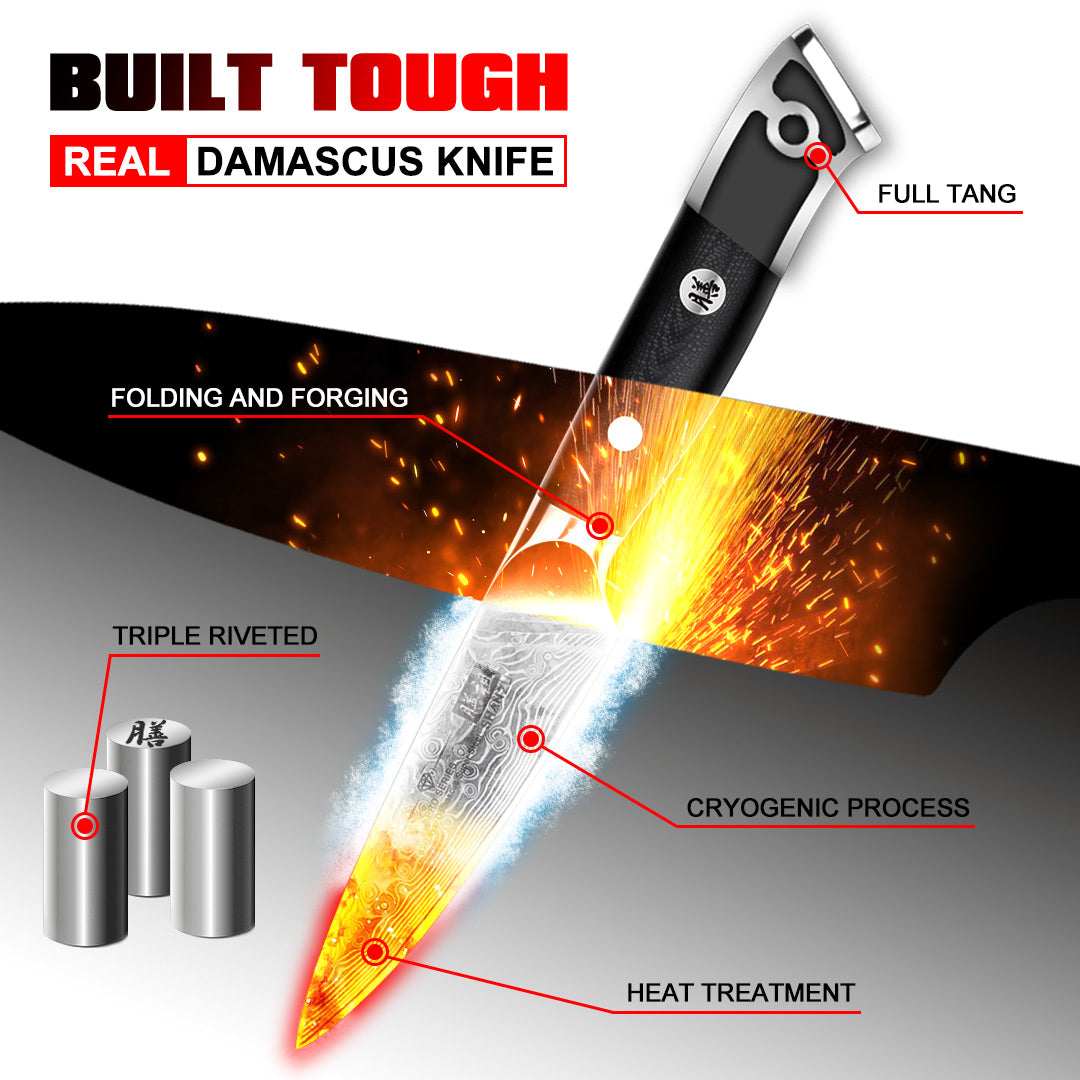 Pro Series Damascus Paring Knife | SHAN ZU Knvies