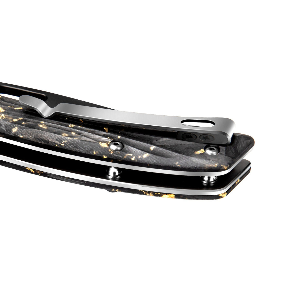 Golden Peafowl | Liner Lock Knife | 7.80” ZDF905 Blade & Clear Resin Handle