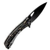 Golden Peafowl | Liner Lock Knife | 7.80” ZDF905 Blade & Clear Resin Handle