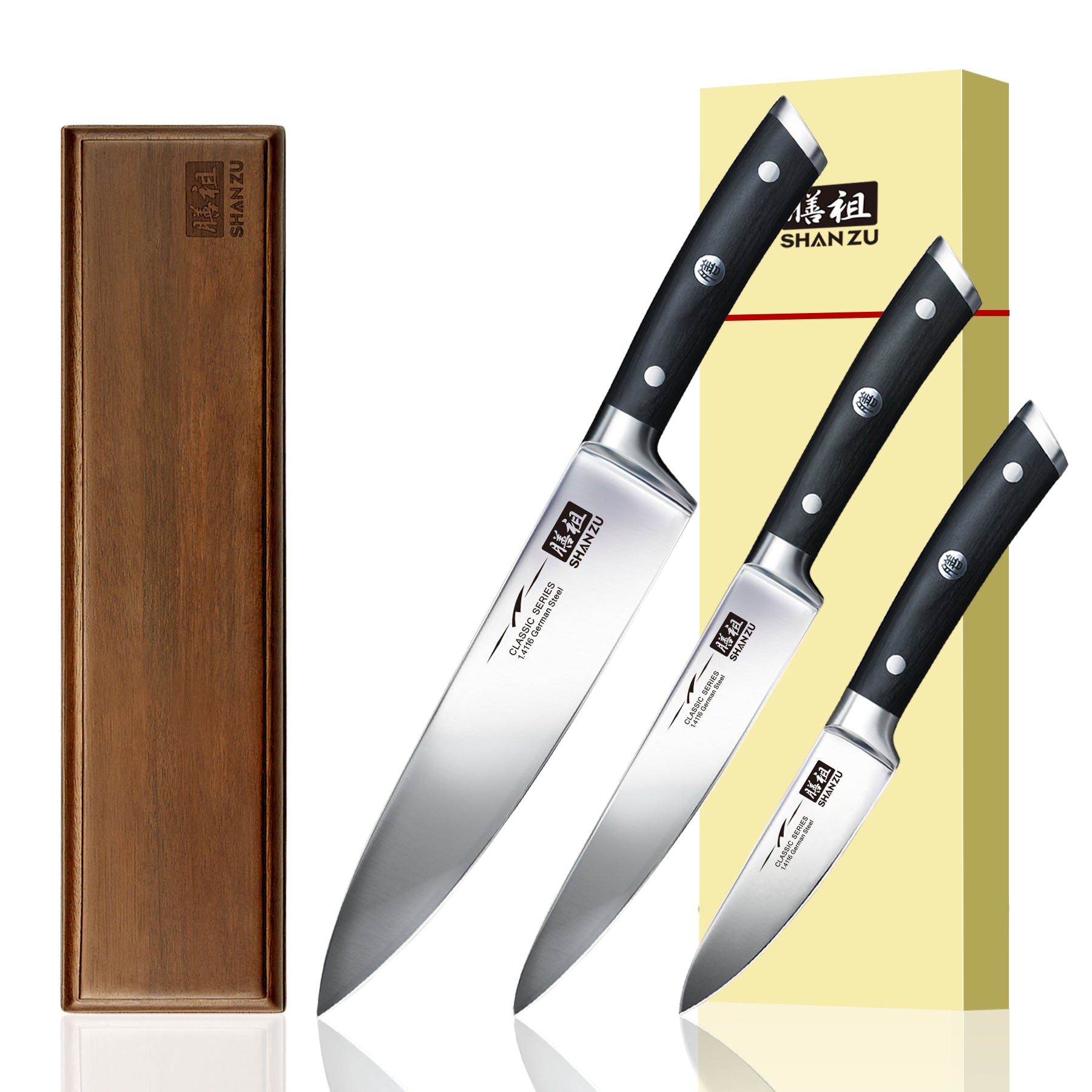 SHAN ZU Classic Series | 3 Knife Set + 12