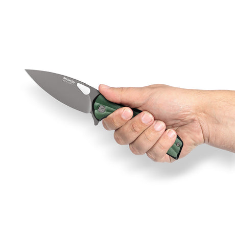 Green Peafowl Liner Locking Knife ZDF905 7.80 Blade & G10 Handle | SHAN ZU Pocket Folding Knives