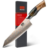 SHAN ZU VENUS | Coltello da chef in rame-damasco da 8" + fodero magnetico per coltelli