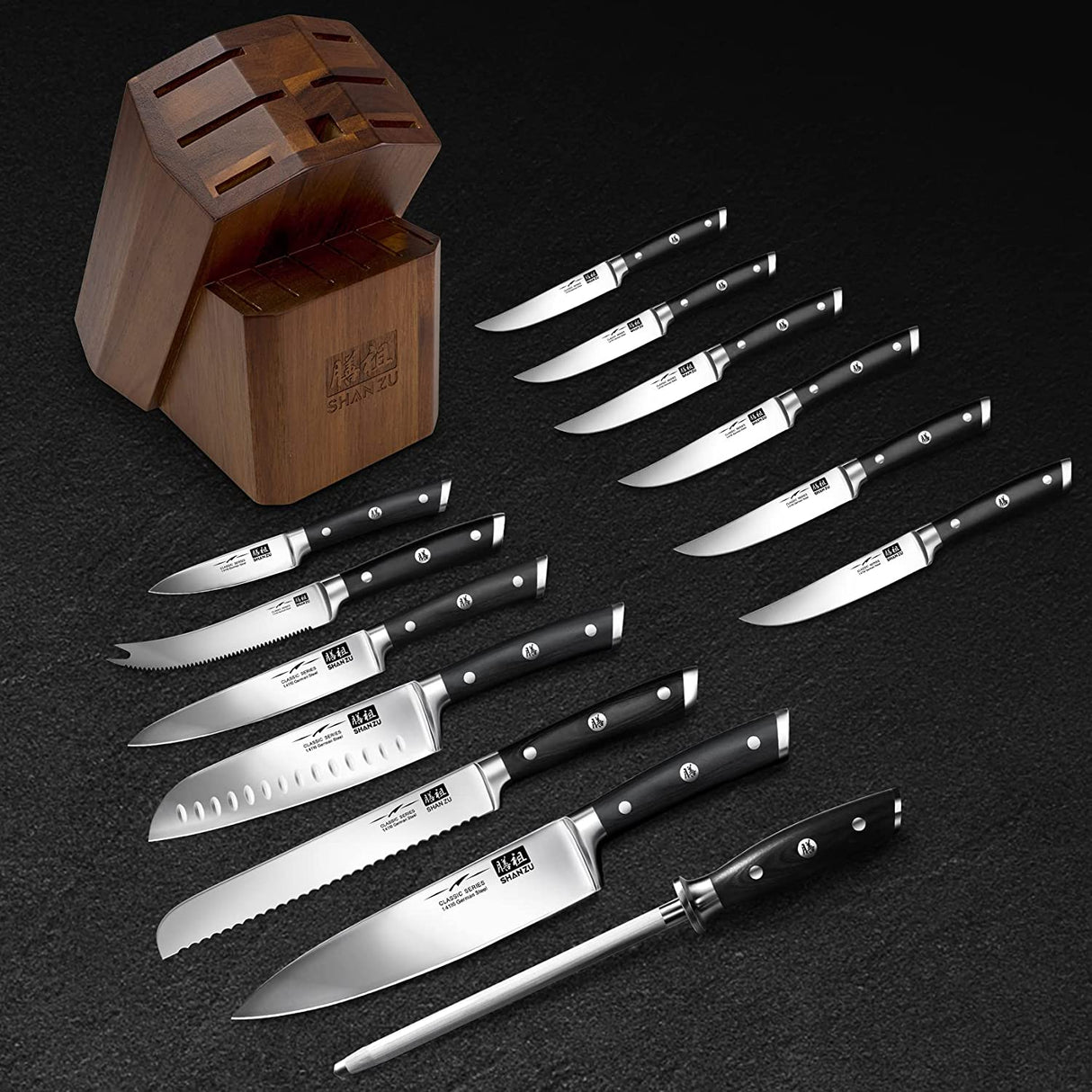 German Steel 14-PCS Knife Set | SHAN ZU Knives