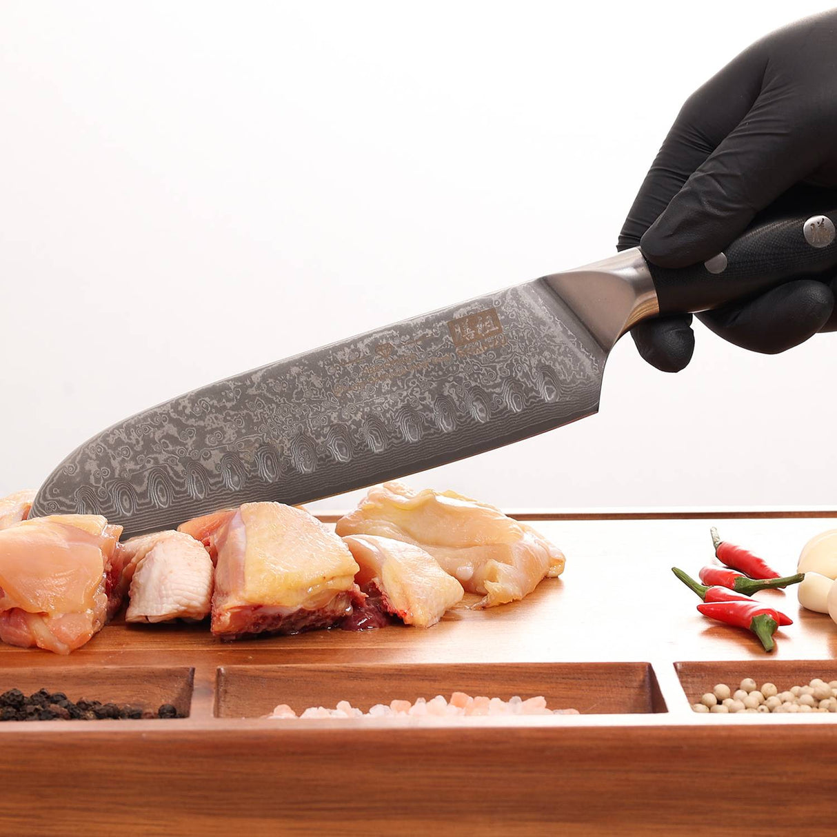 Pro Series Damascus Santoku Knife | SHAN ZU Knvies