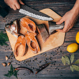 SHAN ZU 8" Family Barbecues Chef Knife for Family Party & Dinner | High Carbon Stainless Steel & Ergonomic Wood Handle