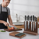 SHAN ZU PRO 9-PCS Knife Set with Magnetic Knife Block + 7-PCS Steak Knives