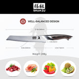 SHAN ZU 8” High Carbon Bread Knife | Serrated Bread Knife for Homemade Bread