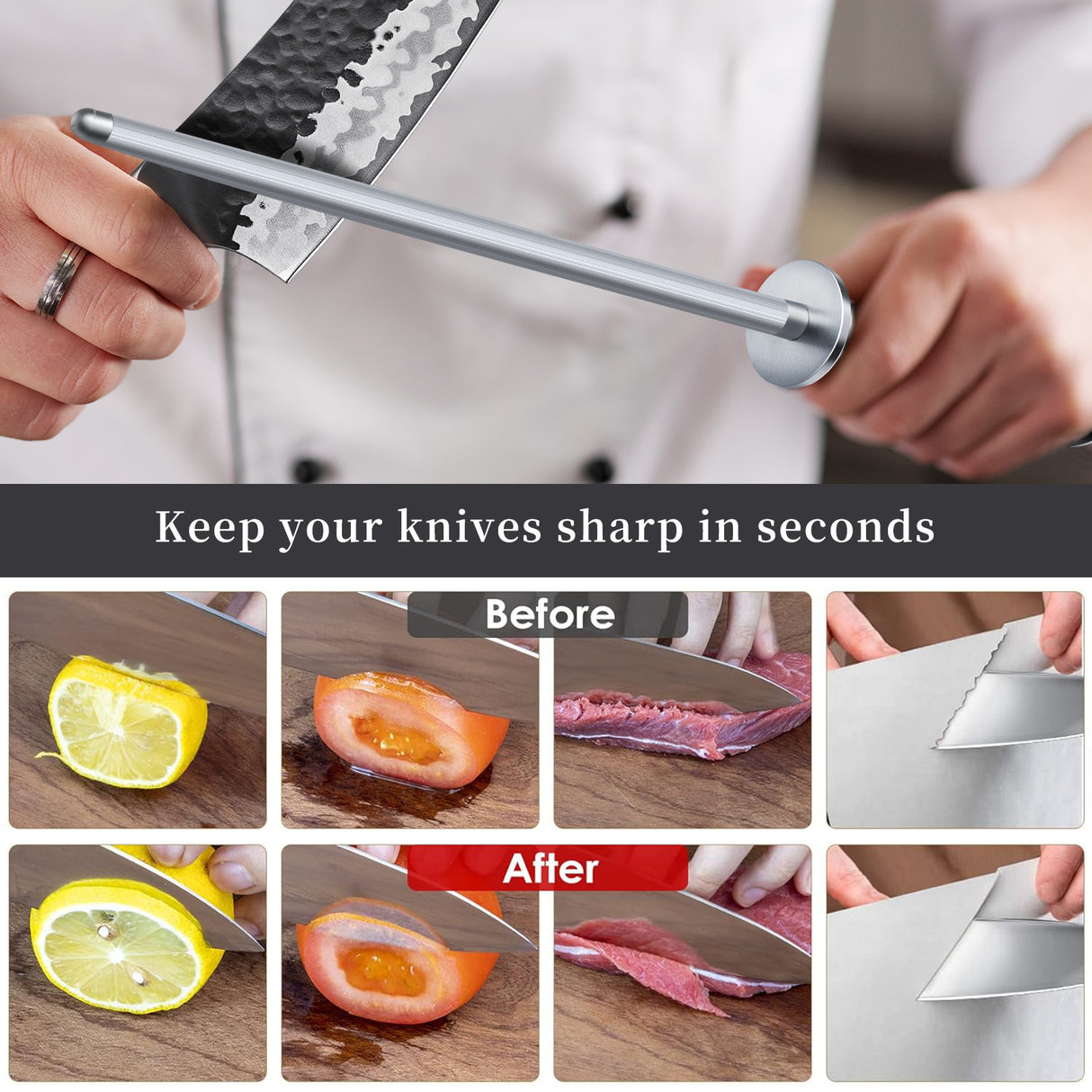 SHAN ZU 20 cm Honing Steel Knife Sharpening Rod