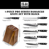 Pro Series 7-PCS Damascus Knife Set | SHAN ZU Knives