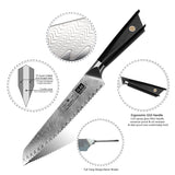 GYO Series | 8" Damascus Bread Knife + Magnetic Knife Sheath