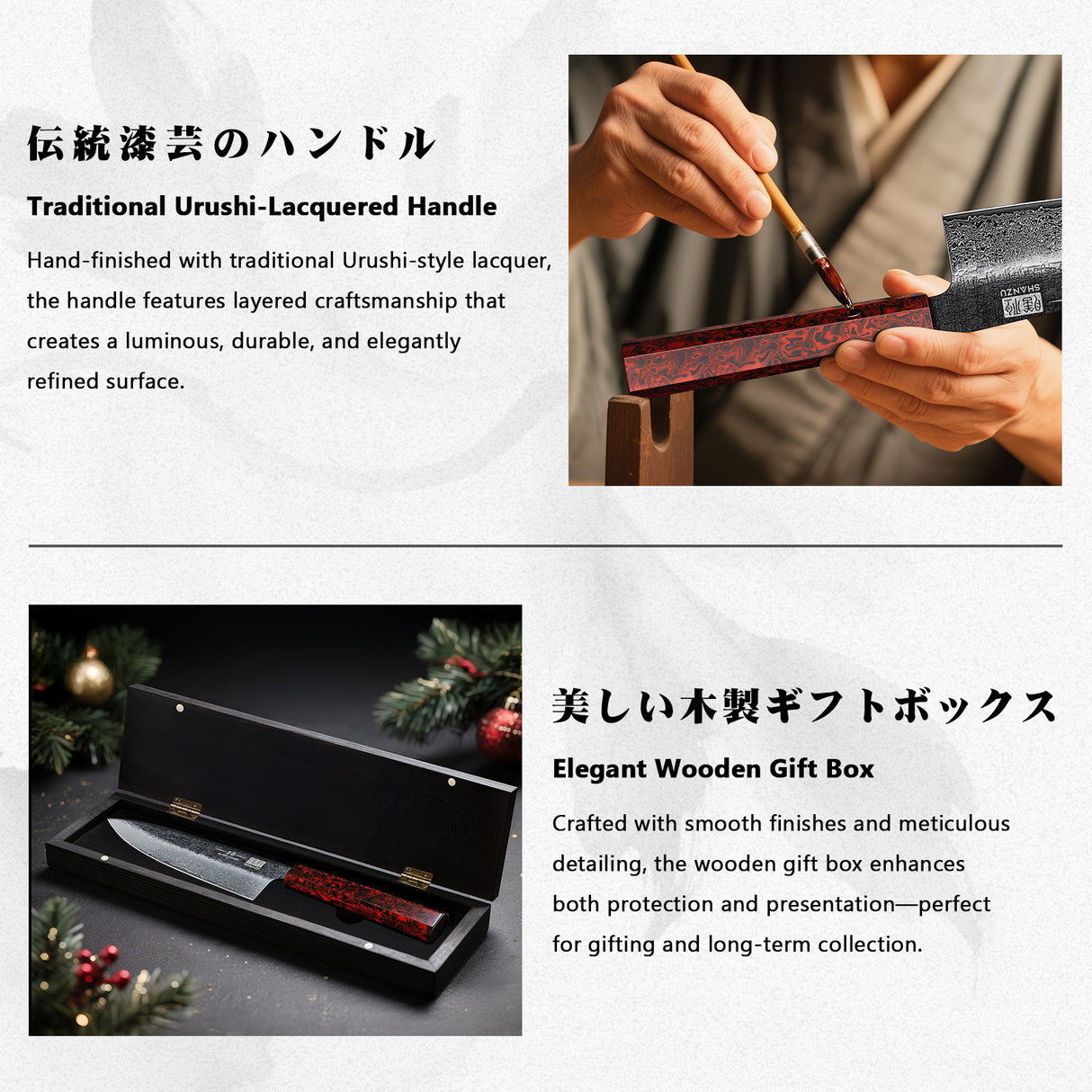 Guren Series | 8" Forged Black Damascus Chef Knife+Magnetic Knife Sheath