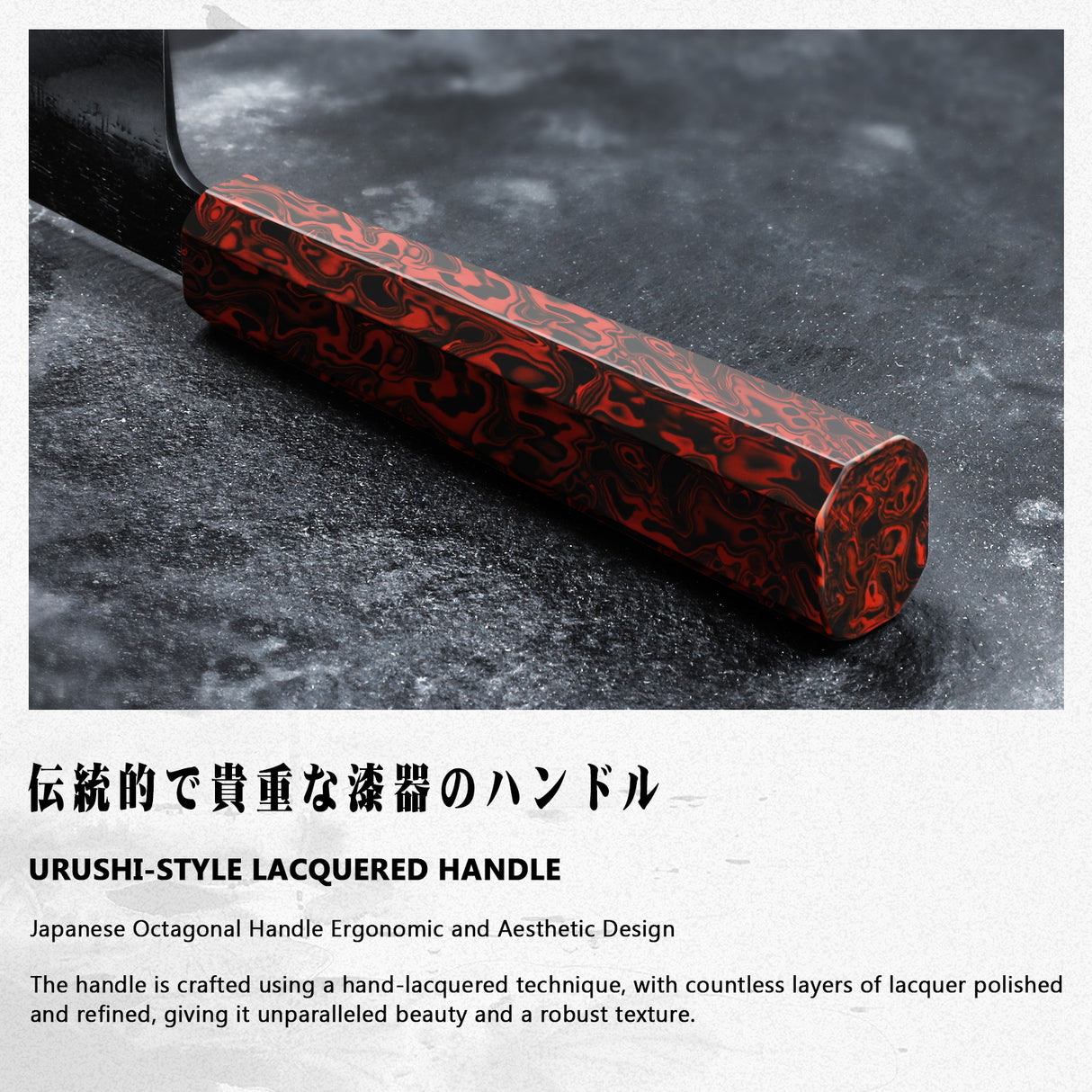 Guren Series | 8" Forged Black Damascus Chef Knife+Magnetic Knife Sheath