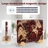White Tiger Series | Double-Sided Magnetic Knife Block - Red Stabilized Wood Edition