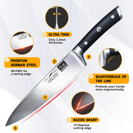 3-PCS German Steel Chef Knife Set | Basic