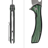Green Peafowl Liner Locking Knife ZDF905 7.80 Blade & G10 Handle | SHAN ZU Pocket Folding Knives