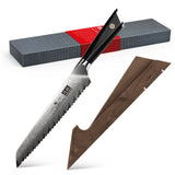 GYO Series | 8" Damascus Bread Knife + Magnetic Knife Sheath