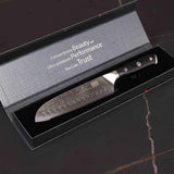 SHAN ZU 7.00" Blade Damascus Santoku Knife | Professional Hand Forged Kitchen Knife | 67 Layers Damascus Steel + G10 Handle