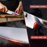 SHAN ZU 8” High Carbon Japanese Culinary Chef Knife | Japanese High Carbon Steel Knife with Ergonomic Handle