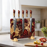 White Tiger Series | Double-Sided Magnetic Knife Block - Red Stabilized Wood Edition