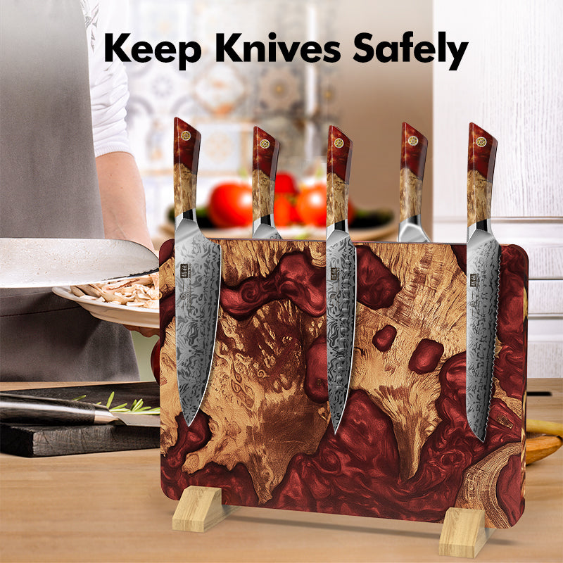 White Tiger Series |  5-Piece Kitchen Knife Set + MAGNETIC KNIFE BLOCK