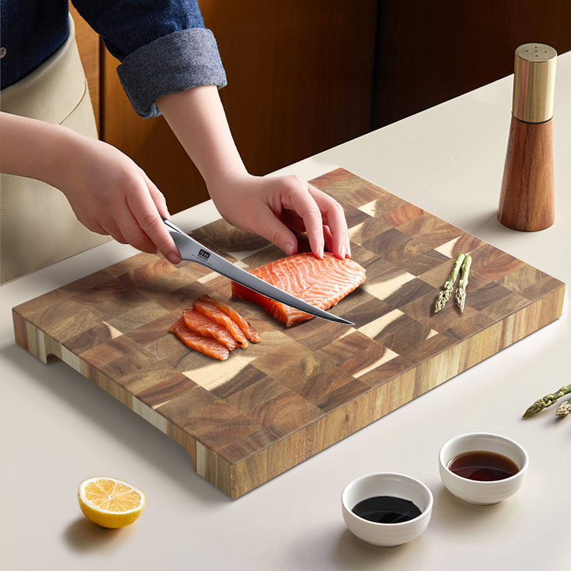 SHANZU Dual-Sided Vertical-Grain Acacia Wood Cutting Board – 40 × 30 × 4 cm