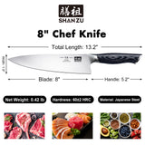 SHAN ZU 8 inch Japanese Chef Knife | Genbu Series