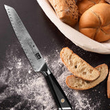 GYO Series | 8" Damascus Bread Knife + Magnetic Knife Sheath