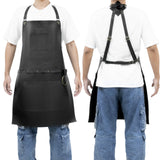 SHANZU Genuine Leather Work Apron with Adjustable Straps