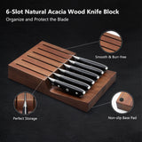 SHAN ZU | PRO Series 7-Piece Damascus Steak Knife Set with Block