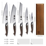 SHAN ZU 6-PCS Japanese High Carbon Stainless Steel Kitchen Knife Set | Chef Knife Set with Magnetic Knife Holder