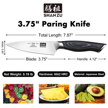 SHAN ZU 3.75 Inch Paring Knife | Genbu Series