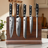 Double-Sided Magnetic Knife Block｜Natural Acacia Wood｜Elegant and Durable