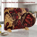 White Tiger Series | Double-Sided Magnetic Knife Block - Red Stabilized Wood Edition