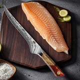 White Tiger Series | SHAN ZU Damask Filleting Knife+Magnetic Knife Sheath