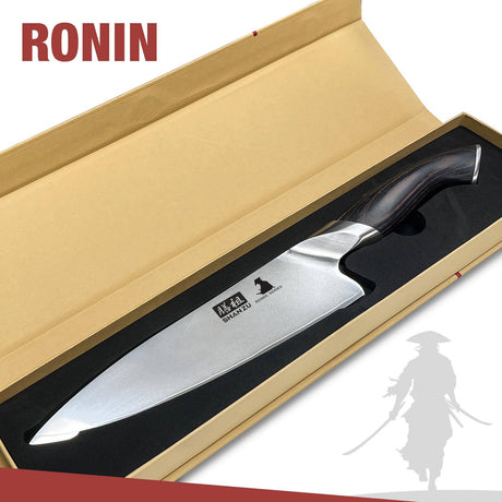 SHAN ZU 8” High Carbon Japanese Culinary Chef Knife | Japanese High Carbon Steel Knife with Ergonomic Handle