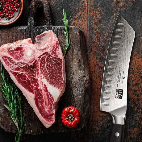 Sun Series Damascus Santoku Knife | SHAN ZU Knvies