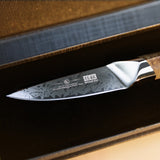 SHAN ZU WHITE TIGER | Coltello spelucchino in damasco da 3.75"